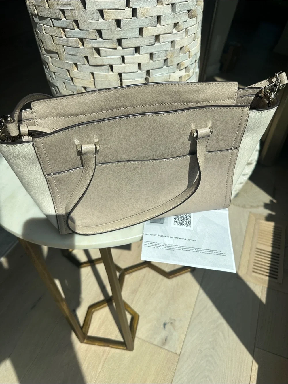 kate spade Beige and Cream Crossbody Satchel